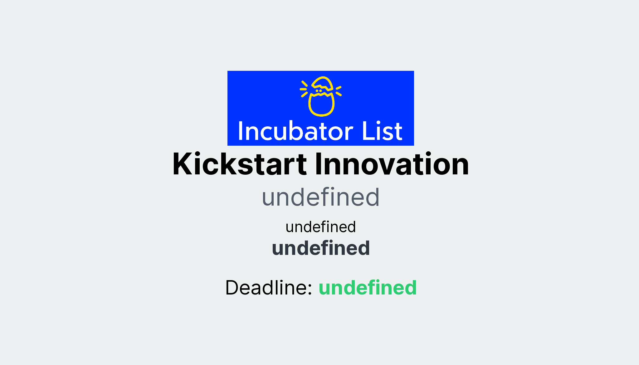 Kickstart Innovation - Key Information